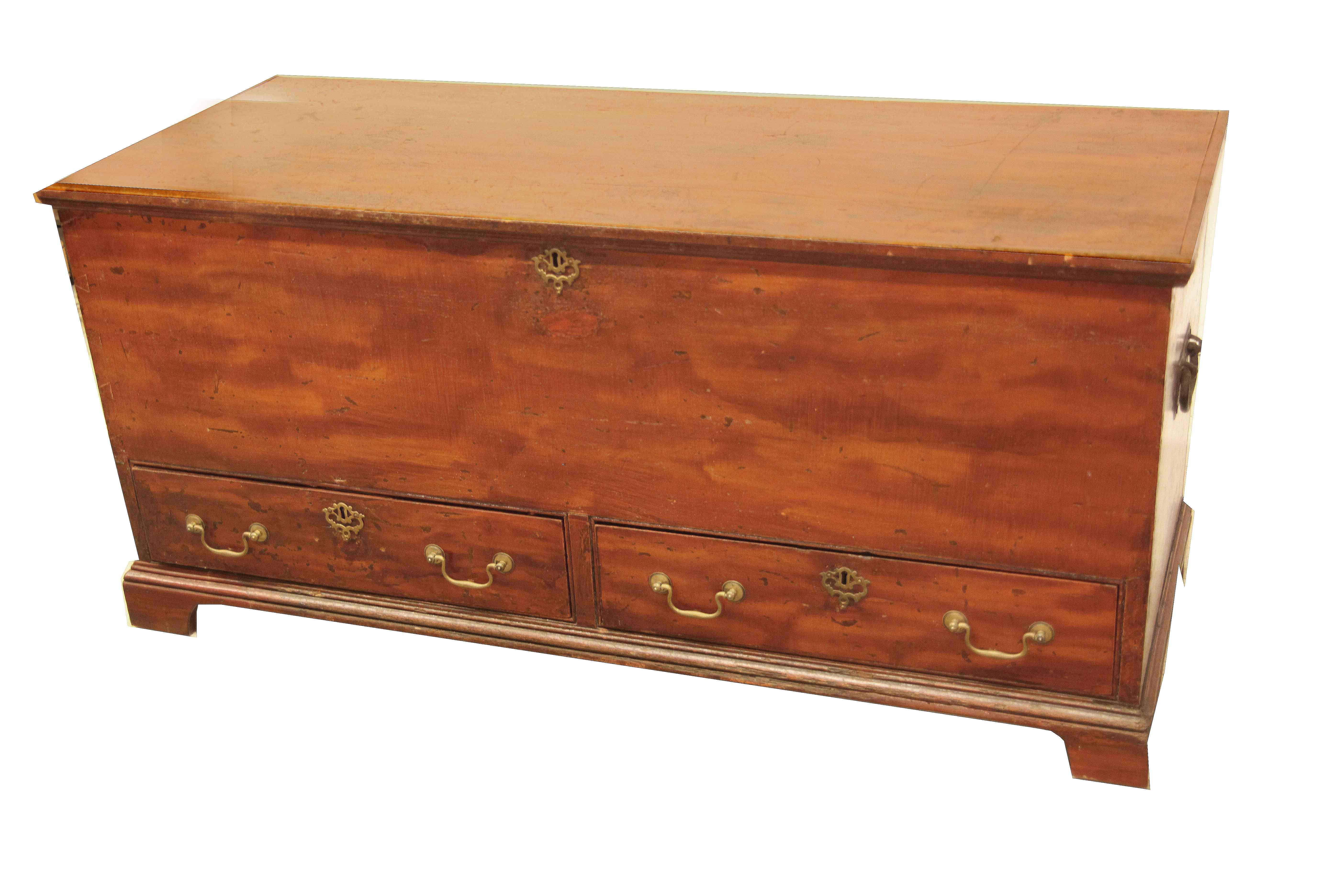 Mid-19th Century English Grain Painted Blanket Chest For Sale