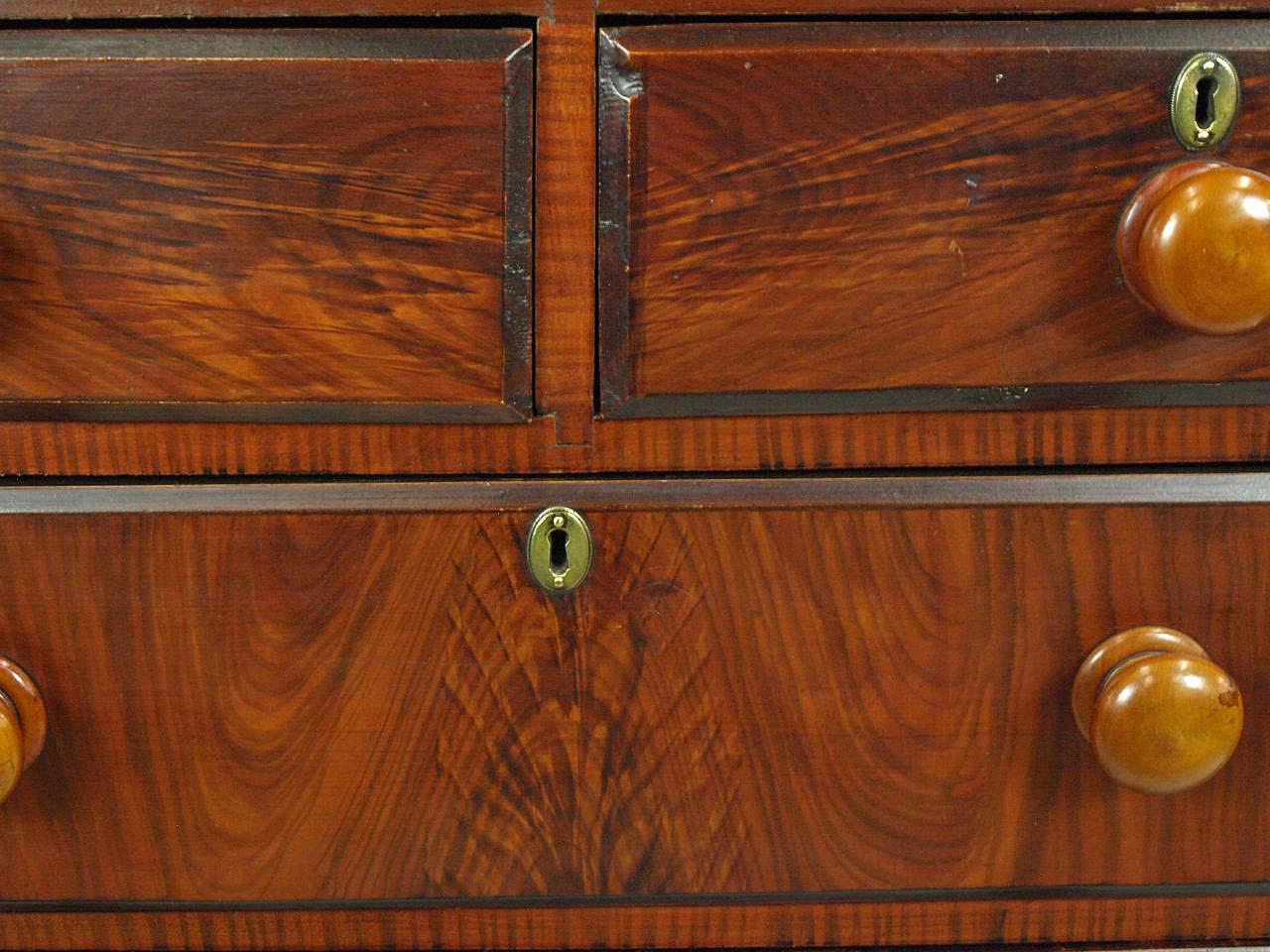 Brass English Grain Painted Chest For Sale