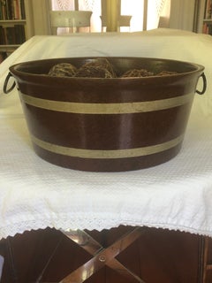 Papier Mâché English Grained Wood Tub