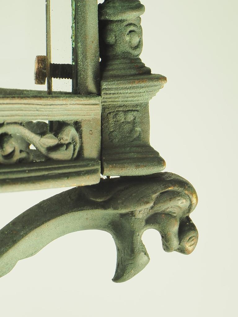 English Grand Antique Bronze Hall Lantern with Verdigris 12
