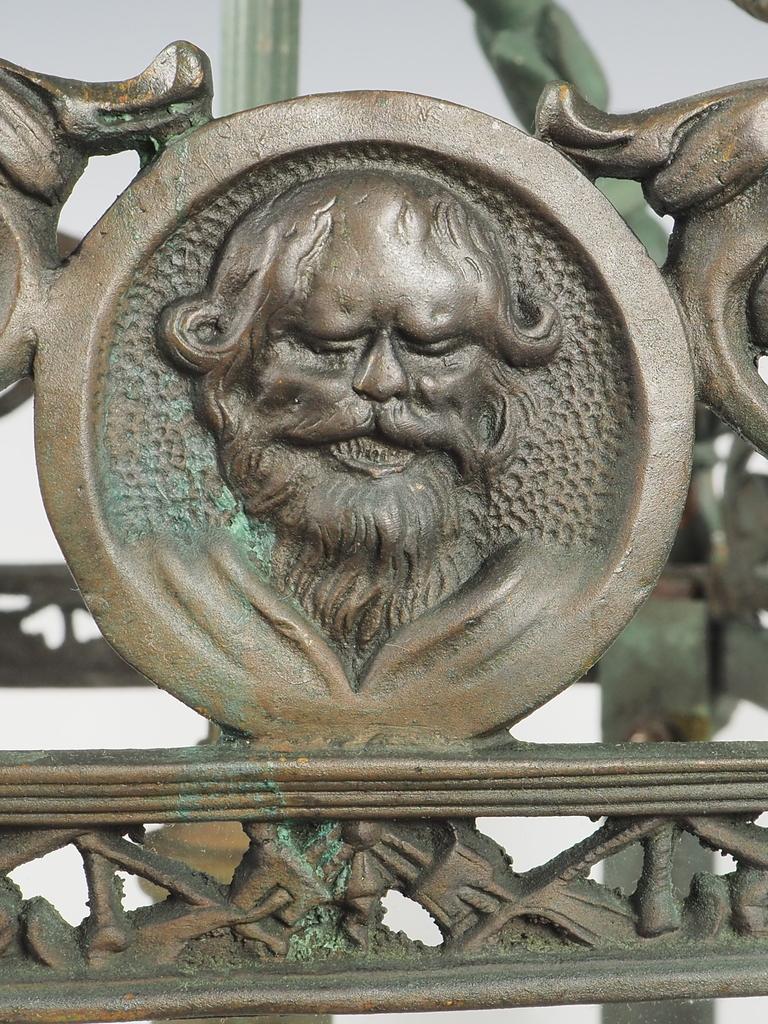 English Grand Antique Bronze Hall Lantern with Verdigris 5