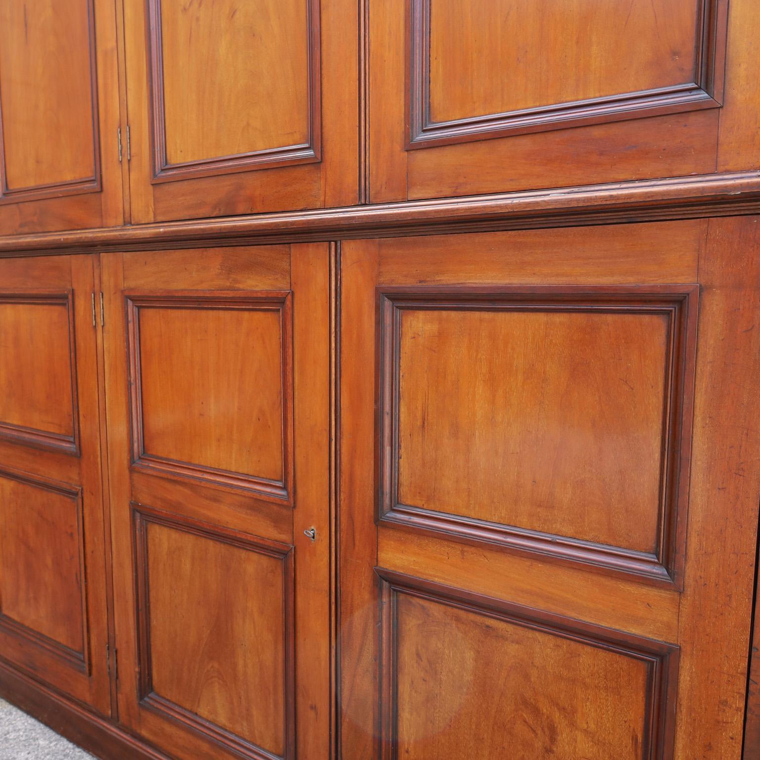 Hand-Crafted English Grand Library Cabinet Bookcase For Sale