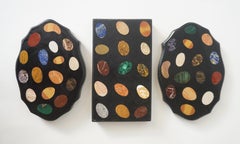 Fermacarte inglese "Grand Tour" Derbyshire Specimen Marble Plaque, 1850 circa