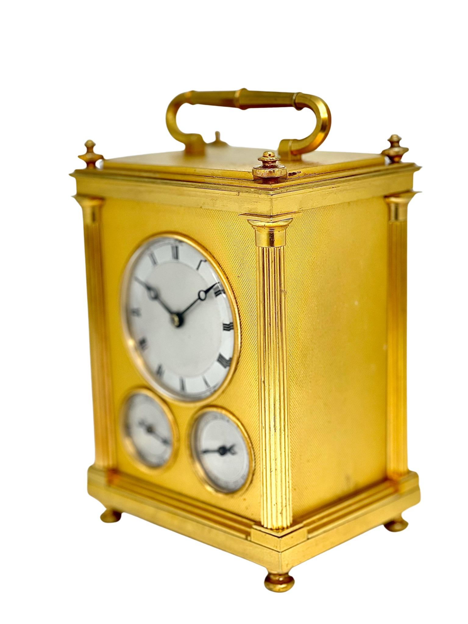 Gilt English Grande-Sonnerie Striking Calendrical Carriage Clock