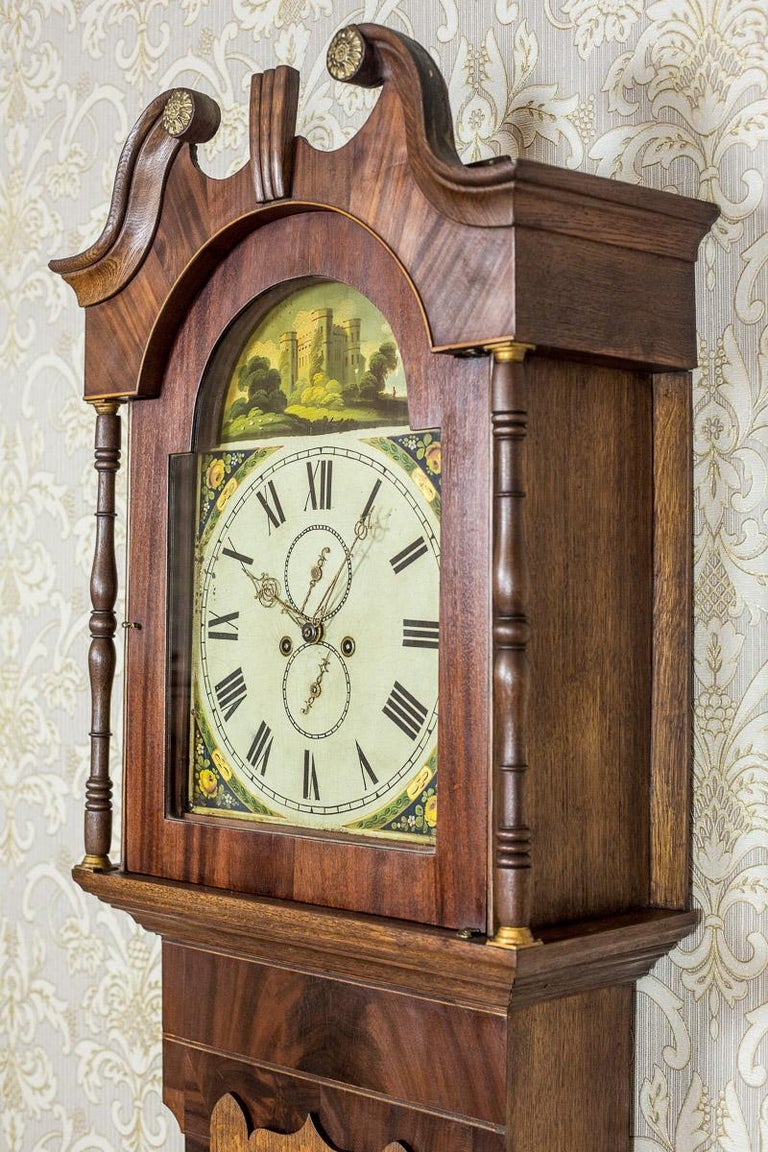 English Grandfather Clock in an Oak Case, circa 1820 at 1stDibs