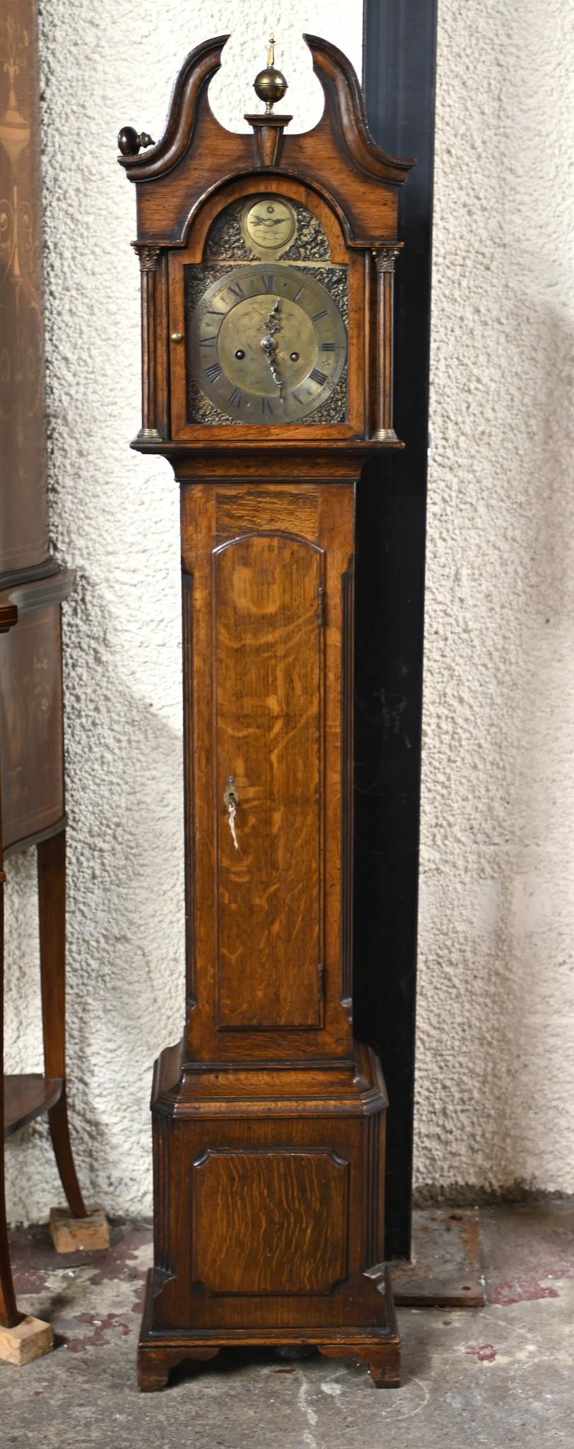 English Grandmother Clock Richard Wells Truro In Good Condition For Sale In Potters Bar, GB