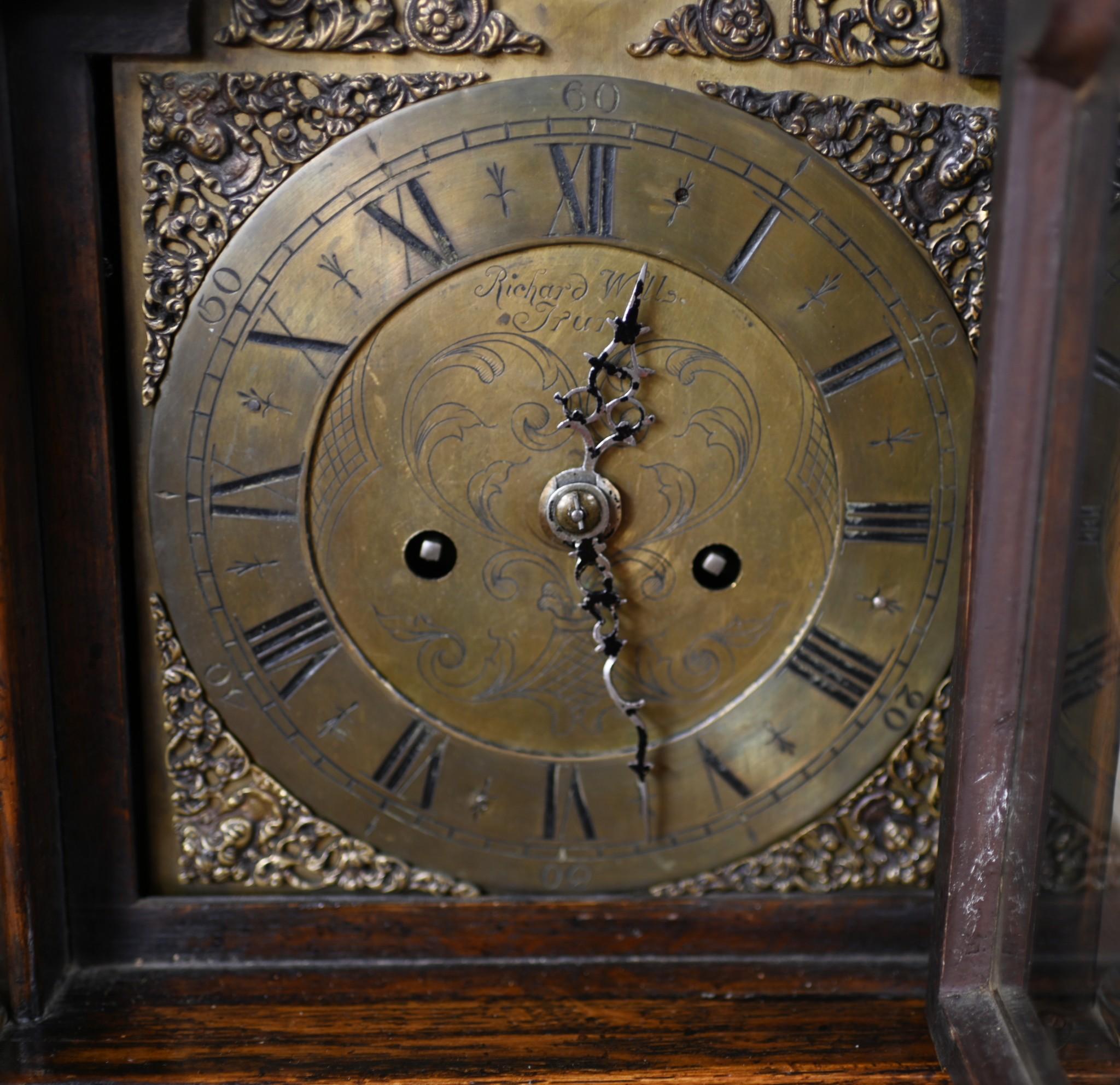 Englische Großmutters-Uhr Richard Wells Truro im Zustand „Gut“ im Angebot in Potters Bar, GB
