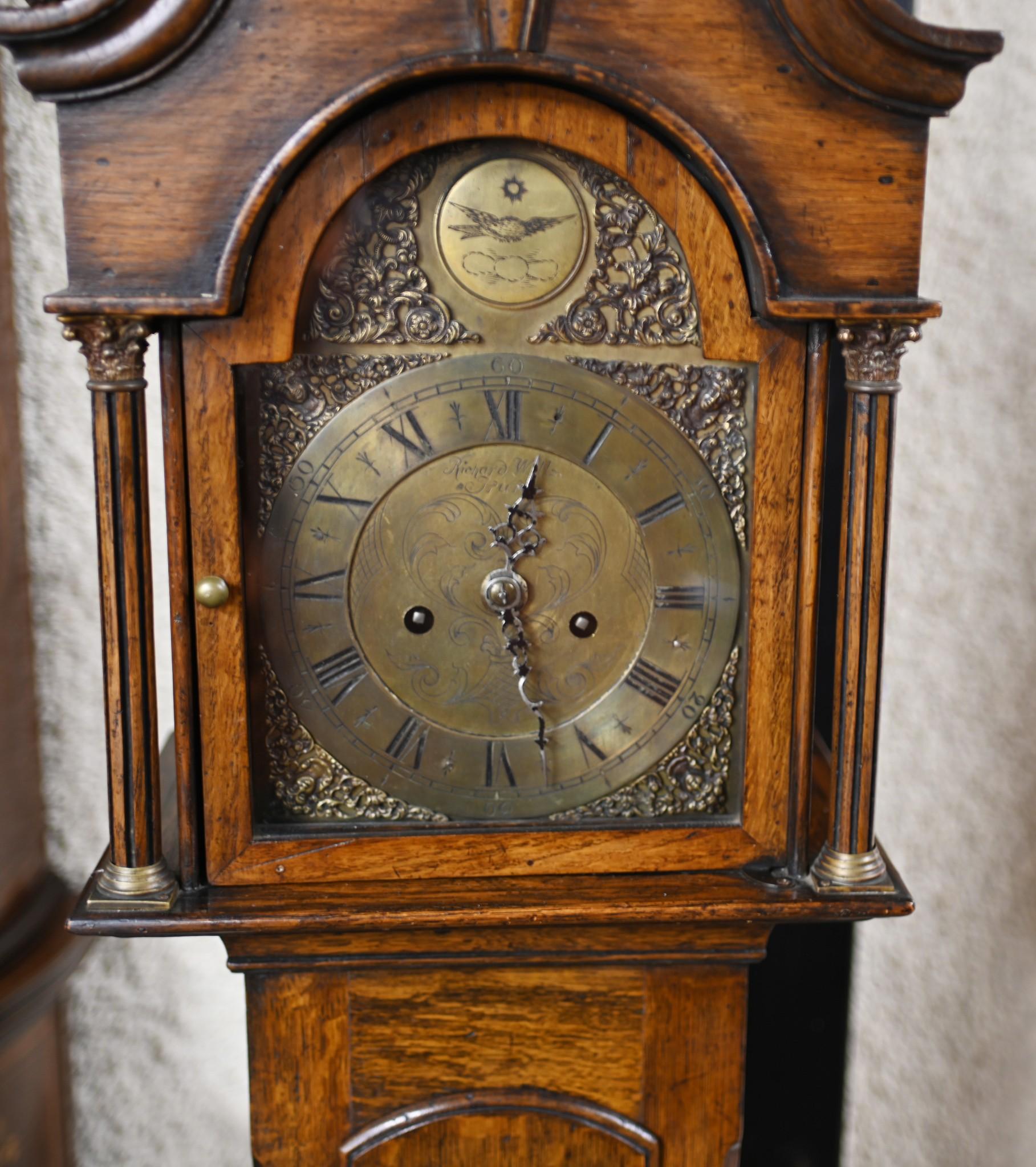 English Grandmother Clock Richard Wells Truro For Sale 4