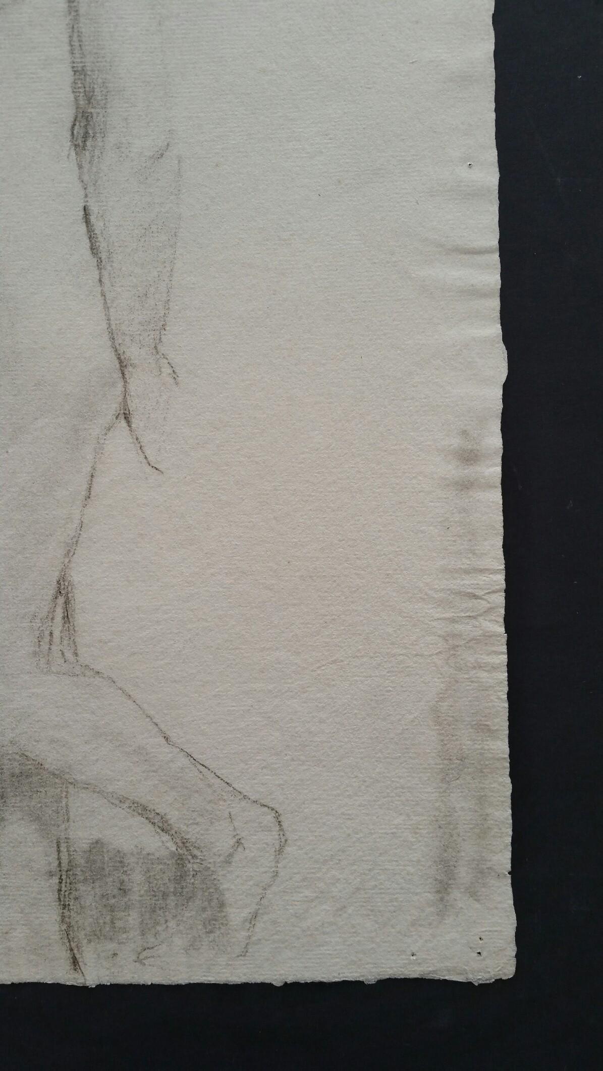 Portrait anglais en graphite d'une femme nue debout en vente 4