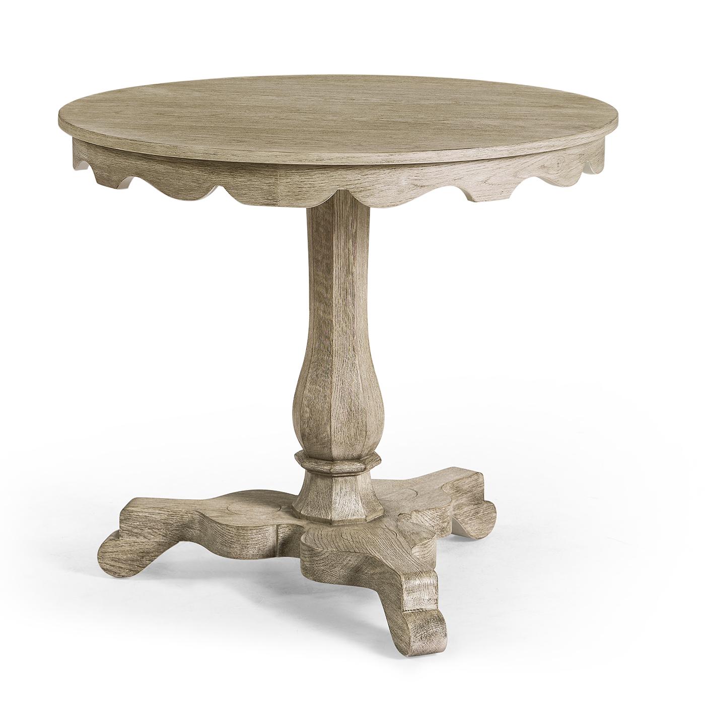 English Grayed Oak Round End Table