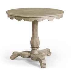 Table de bout ronde en chêne grisé anglais