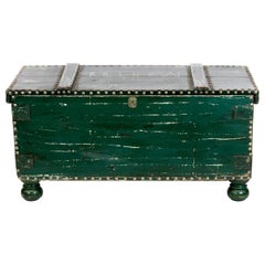 Antique English Green Blanket Chest