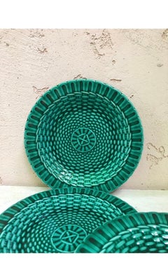 English Green Majolica Plate Edge Malkin & Co. Circa 1890