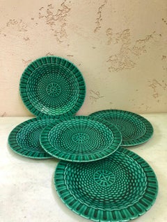 English Green Majolica Plate Edge Malkin & Co. Circa 1890