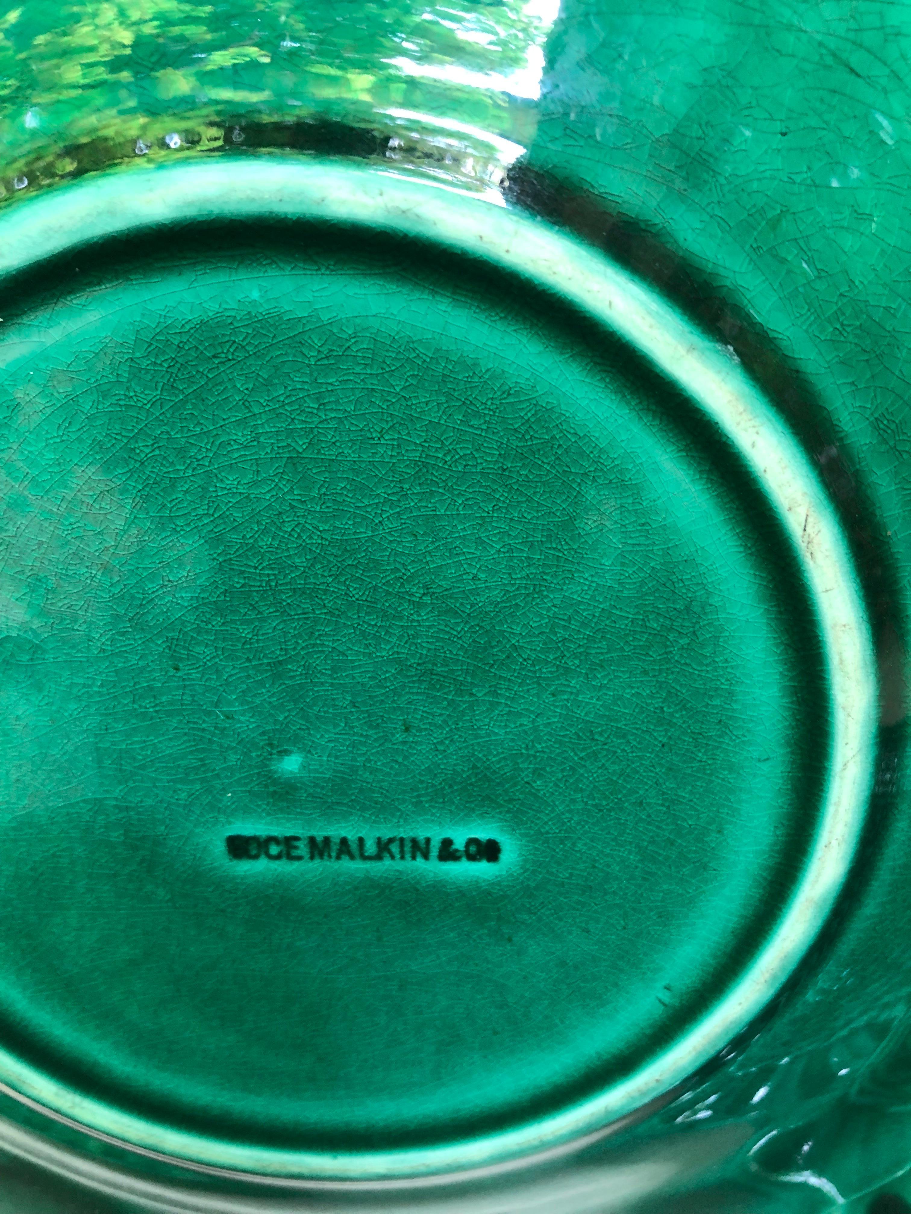 Ceramic English Green Majolica Plate Edge Malkin & Co. Circa 1890