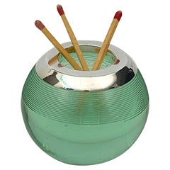 English Green Match Striker with Sterling Silver Rim