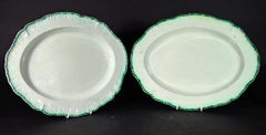 English Green Shell-Edged Pearlware Pottery Dishes,  Davenport, circa 1800