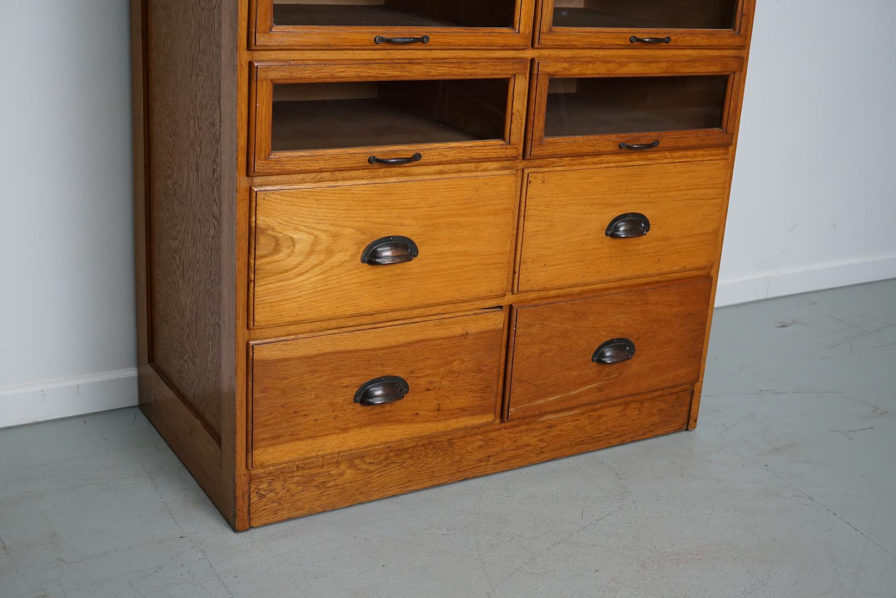 English Haberdashery Shop Cabinet with Glass Fronted Drawers, Circa 1930s 3