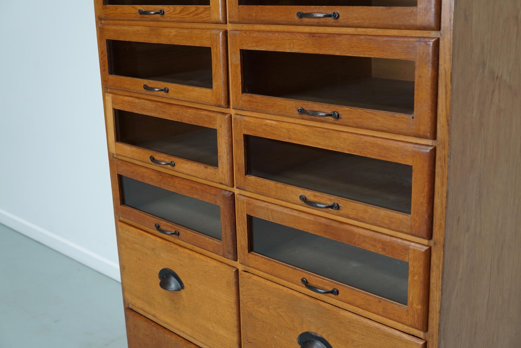 English Haberdashery Shop Cabinet with Glass Fronted Drawers, Circa 1930s 3