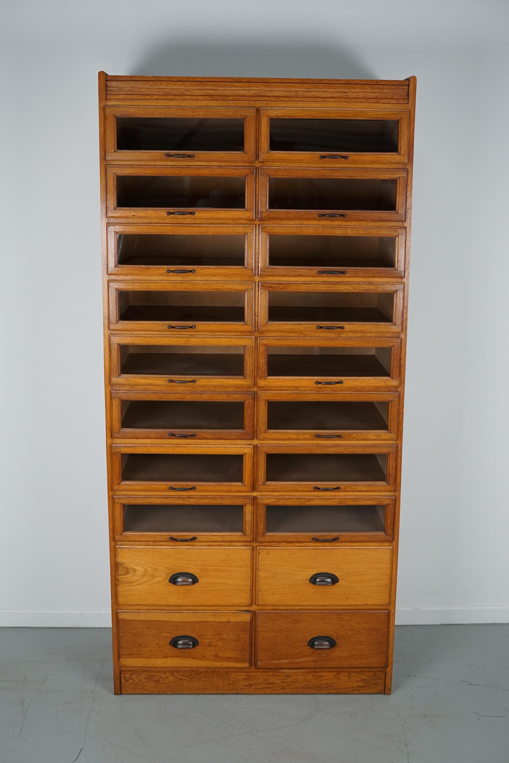 English Haberdashery Shop Cabinet with Glass Fronted Drawers, Circa 1930s 7