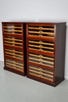 English Haberdashery Shop Cabinet with Glass Fronted Folding Doors, Ca 1920/1930