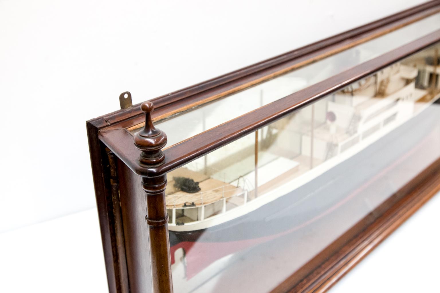 Glass English Half Hull Ship Model