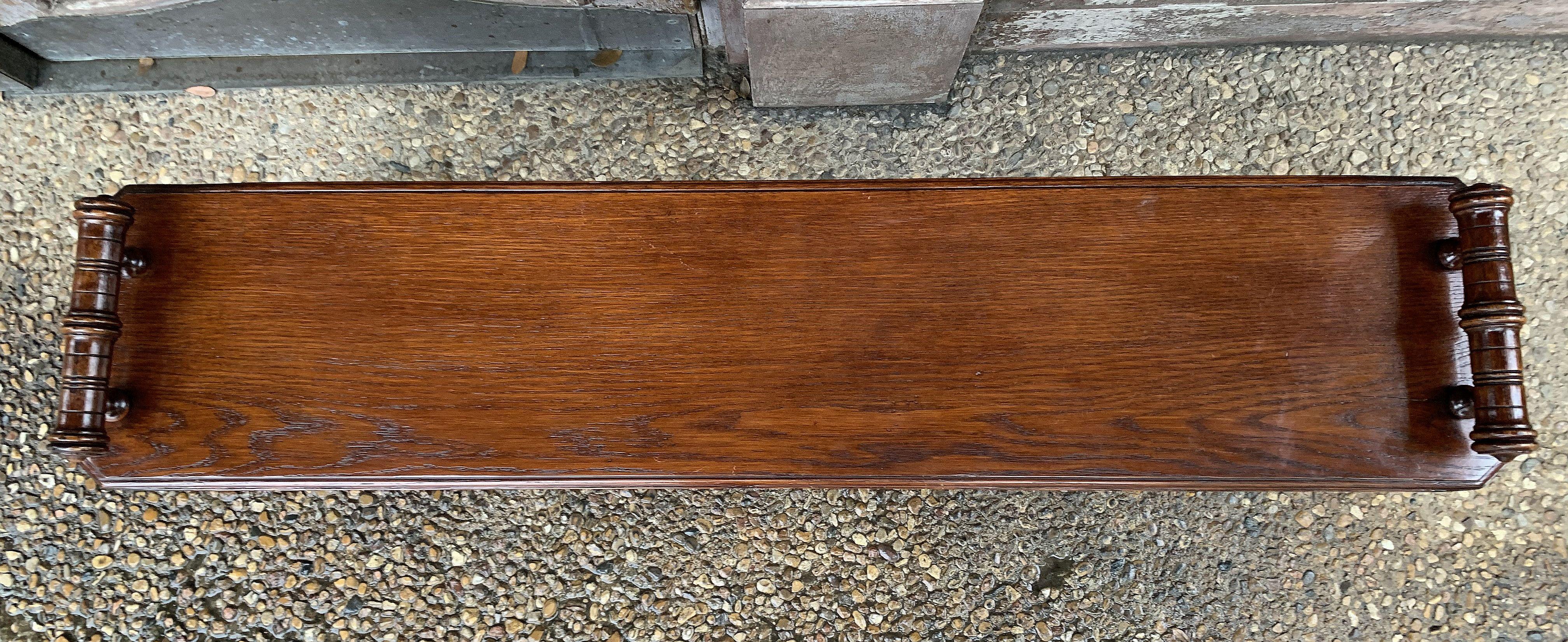 English Hall Bench or Window Seat of Oak on Turned Legs 2