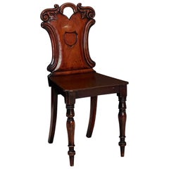 English Hall Chair of Mahogany from the Regency Era