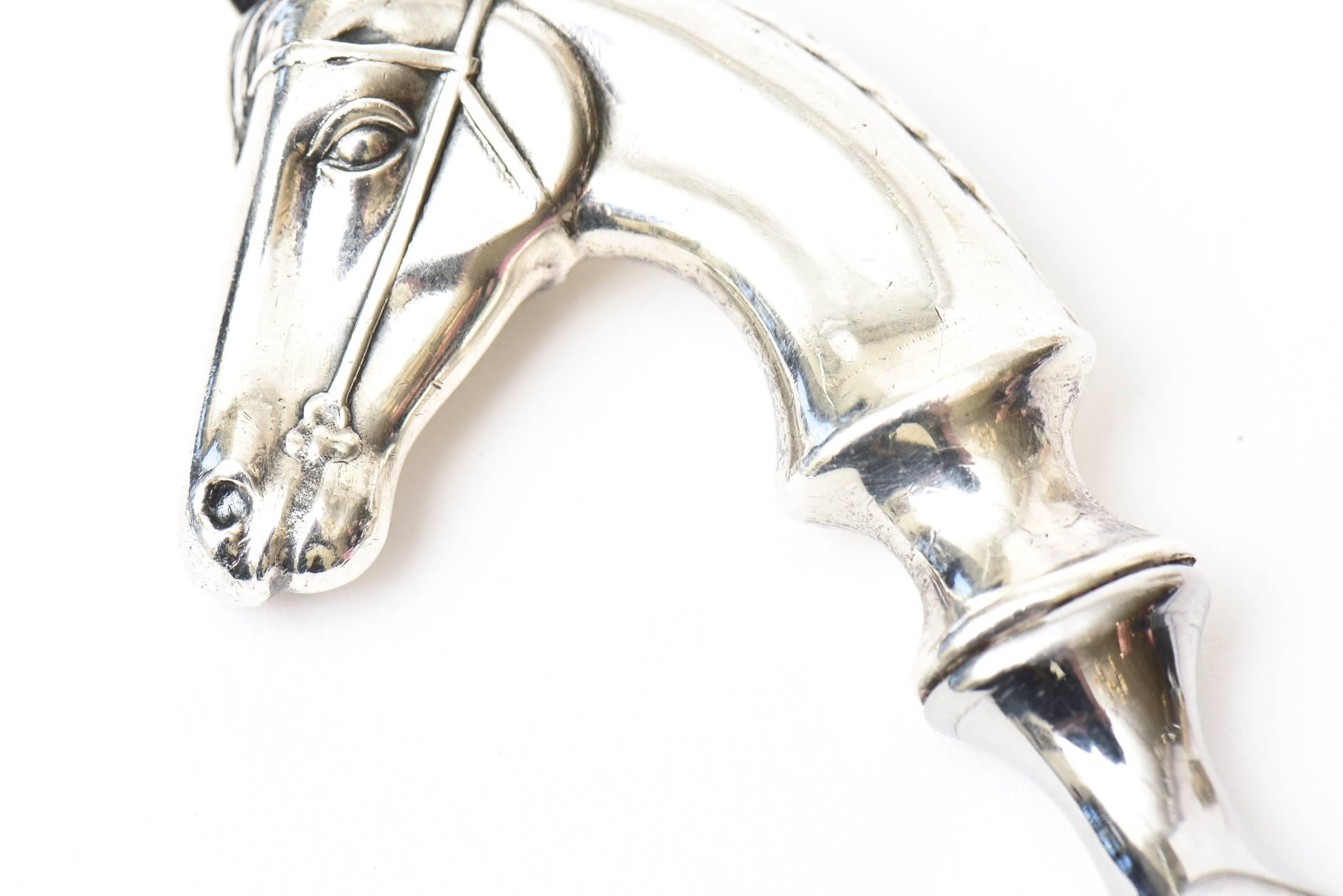 English Hallmarked Sterling Silver Horse Bottle Opener / Barware  In Excellent Condition In North Miami, FL