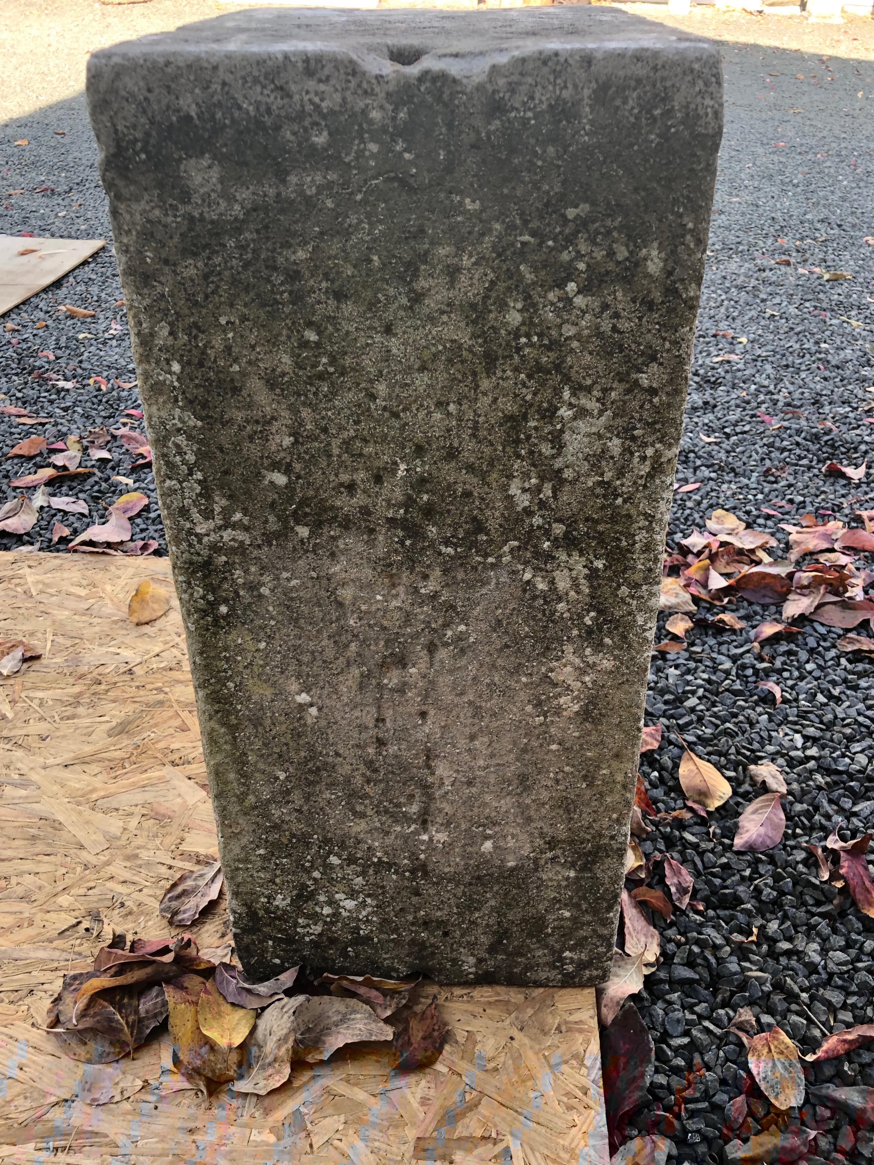 Hand-Carved English Hand Carved 19th Century Bathstone Pedestal