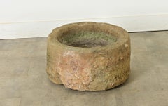 English 19th Century Hand-chiseled Stone Basin