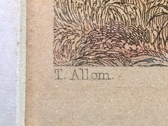 English Hand Colored Steel Engraving, by Thomas Allom, a Pastoral Scene, 1850s