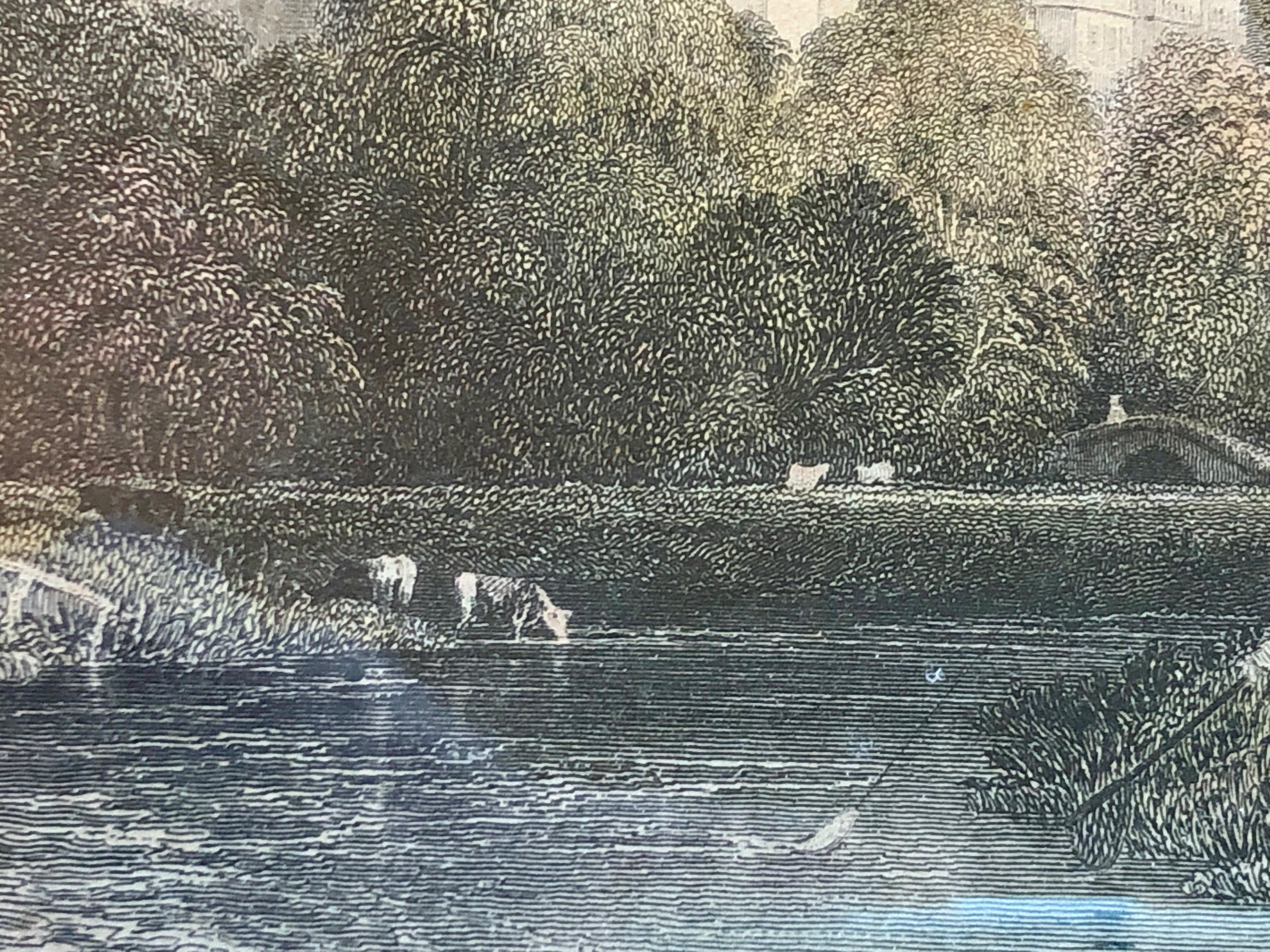 Paper English Hand Colored Steel Engraving, by Thomas Allom, a Pastoral Scene, 1850s For Sale
