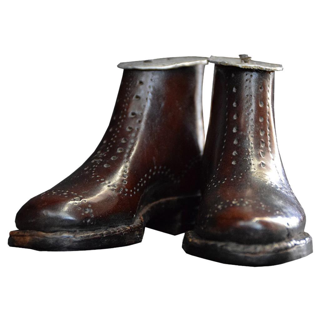 Scarpe da apprendista inglesi del 19° secolo, lavorate a mano