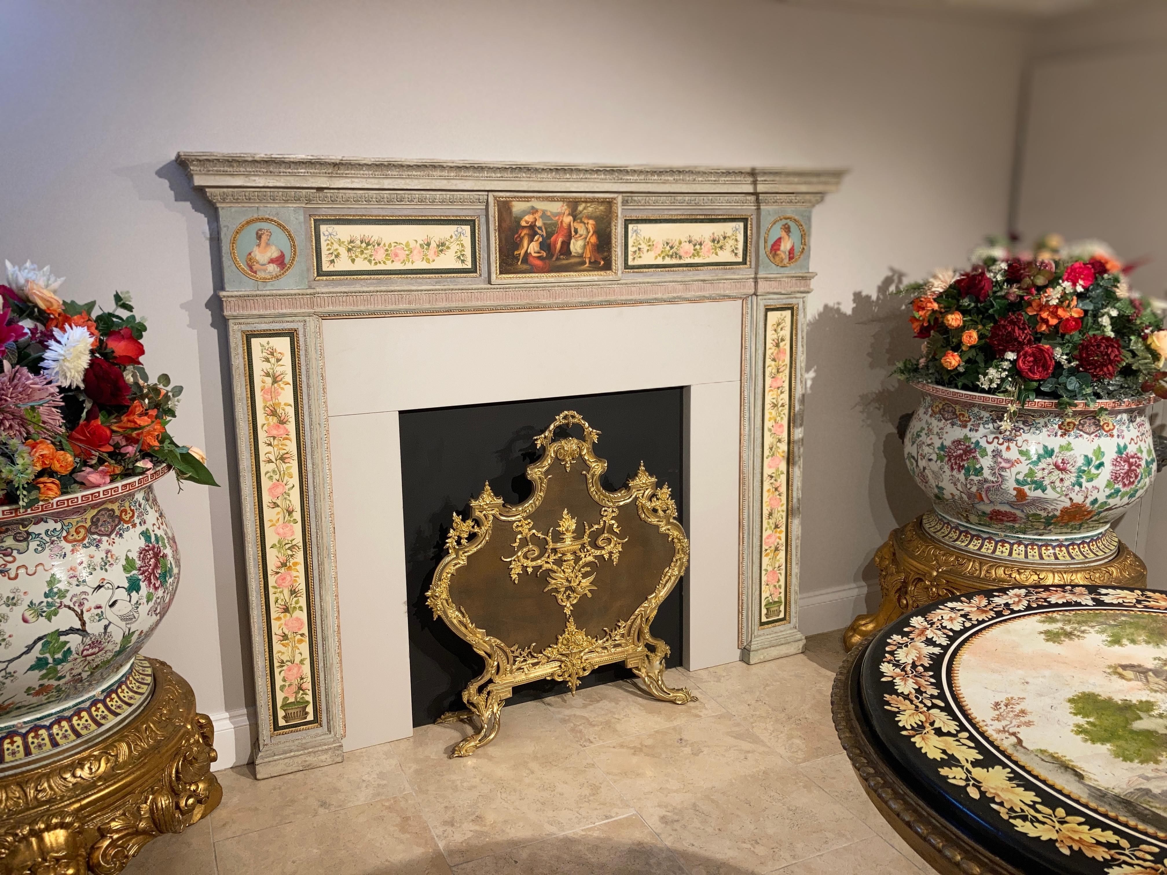 hand painted fireplace