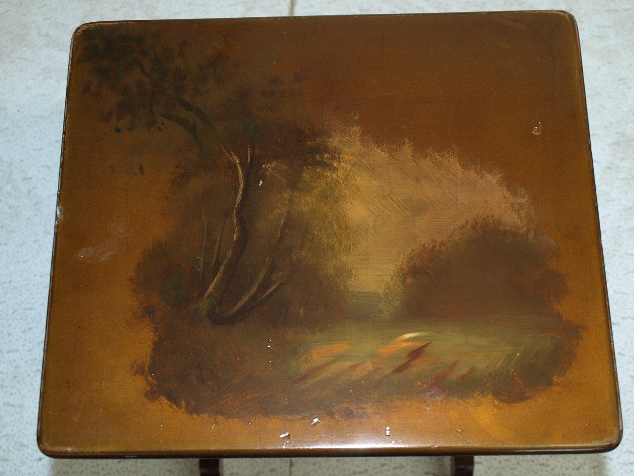 English Hand Painted Nest of Four Tables In Good Condition For Sale In Wilson, NC