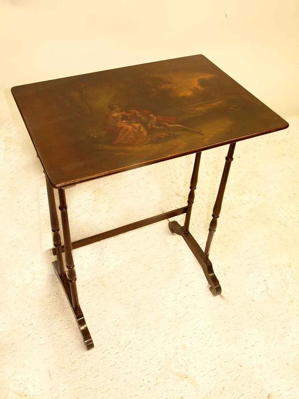 English Hand Painted Nest of Four Tables For Sale 3