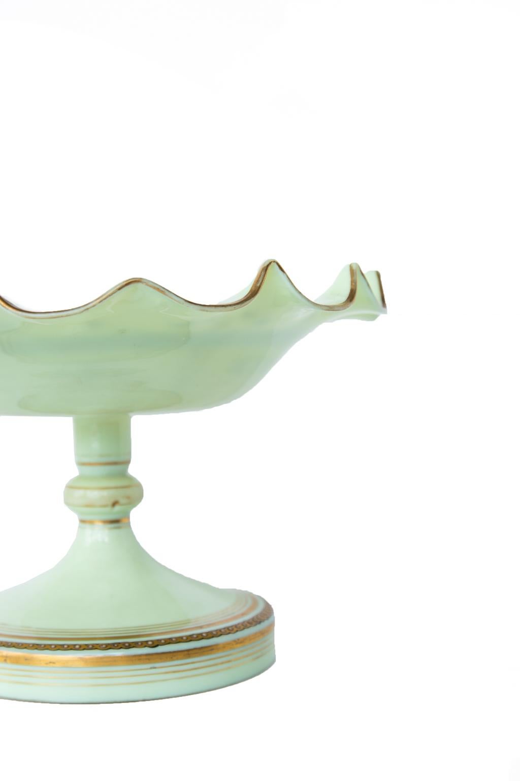 Mid-19th Century English Hand Blown Glass Comport For Sale