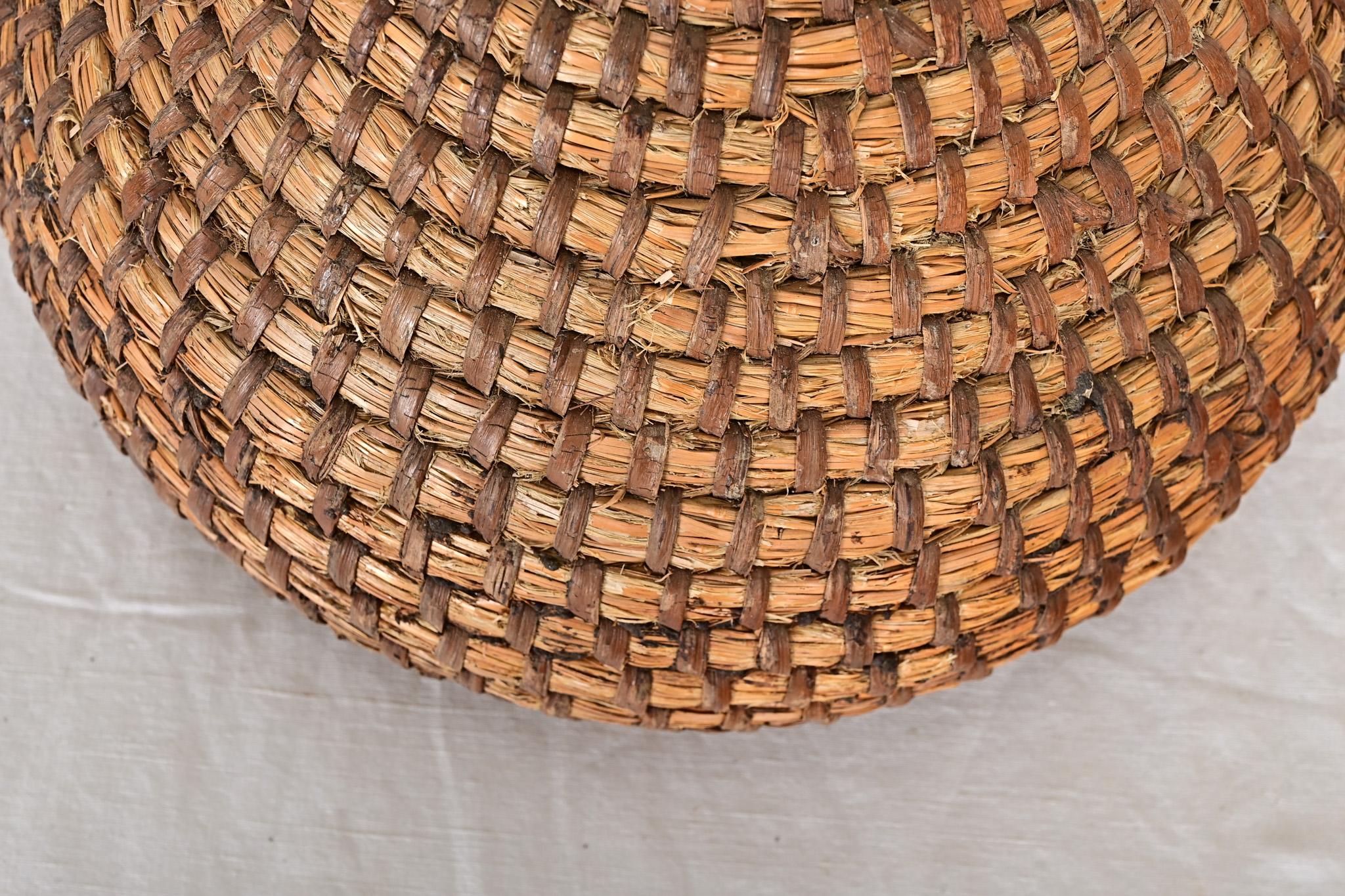 19th Century English Handmade Woven Straw Beehive Skep