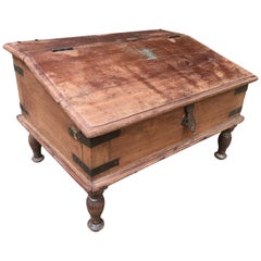 Vintage English Hard Wood Portable Writing Desk, circa 1850