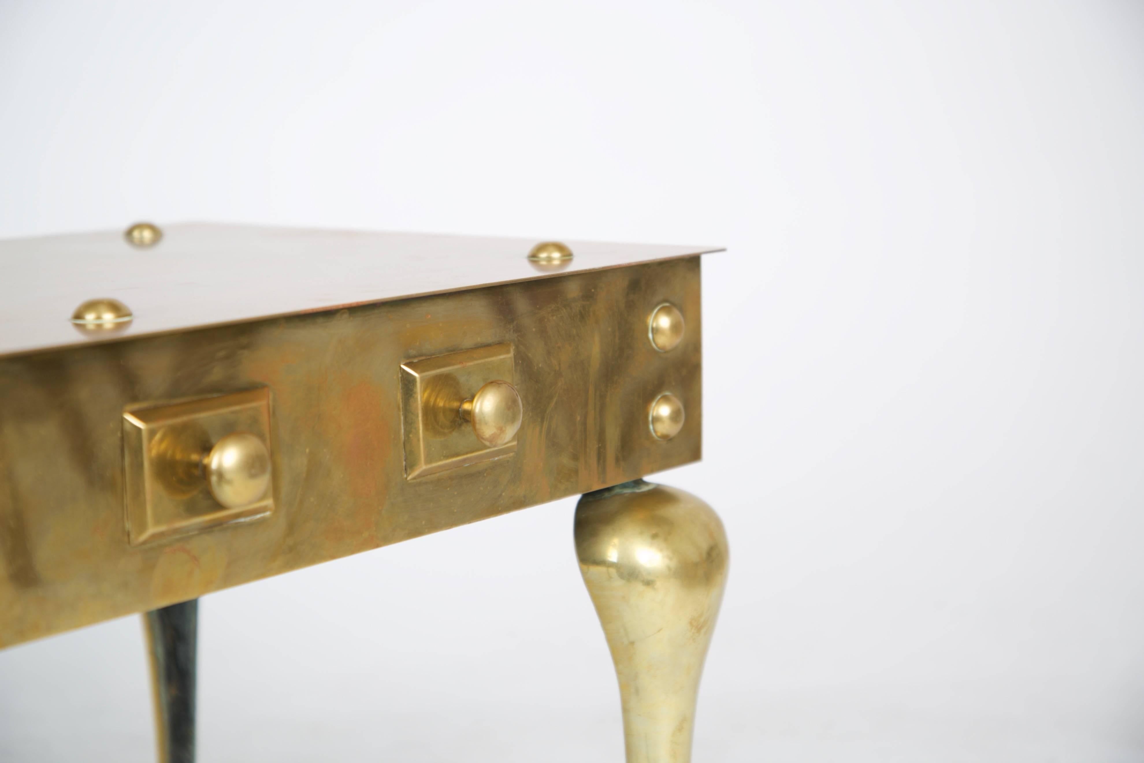 English Heavy Solid Brass Footman Bench or Coffee Table, circa 1890 6