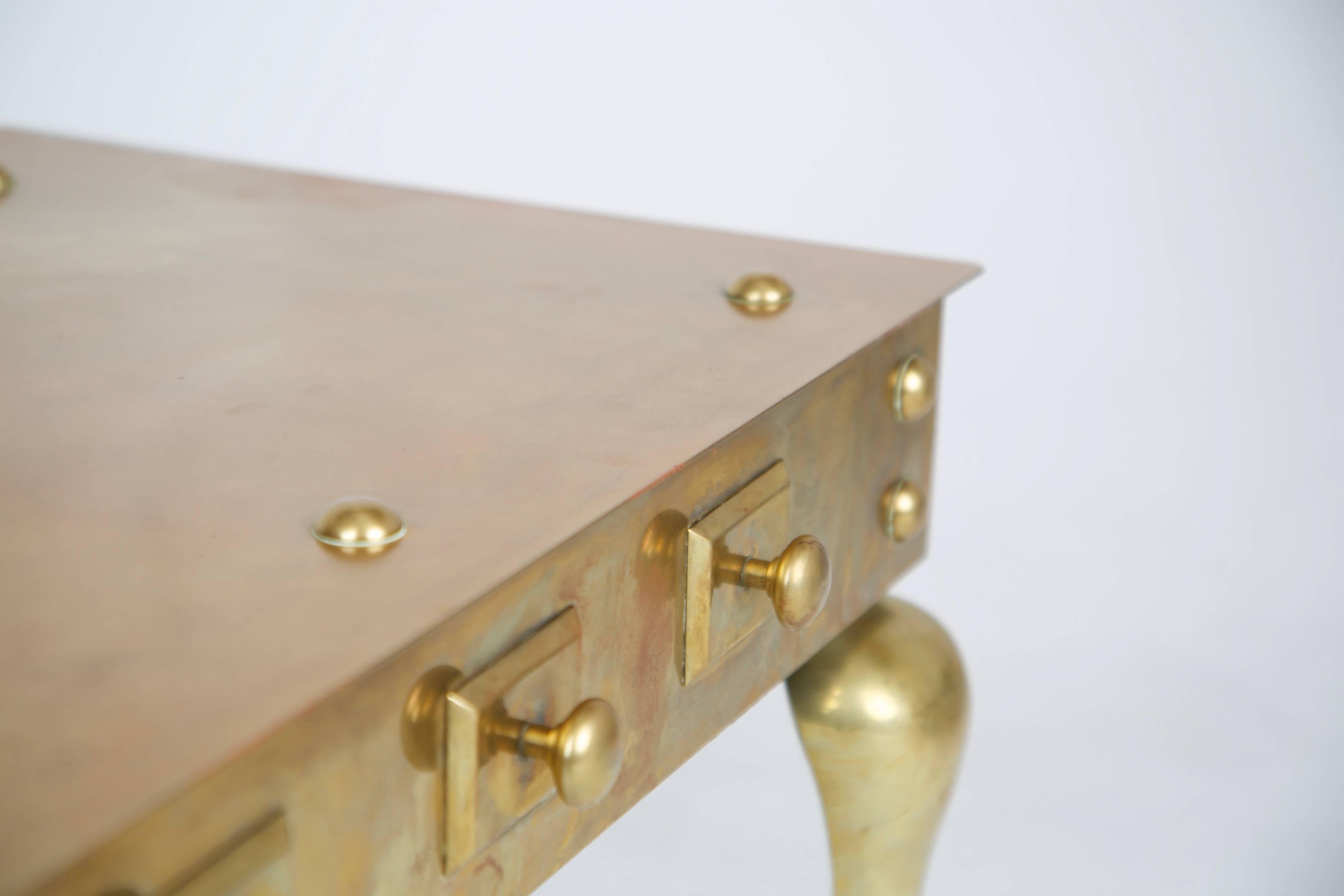 English Heavy Solid Brass Footman Bench or Coffee Table, circa 1890 11