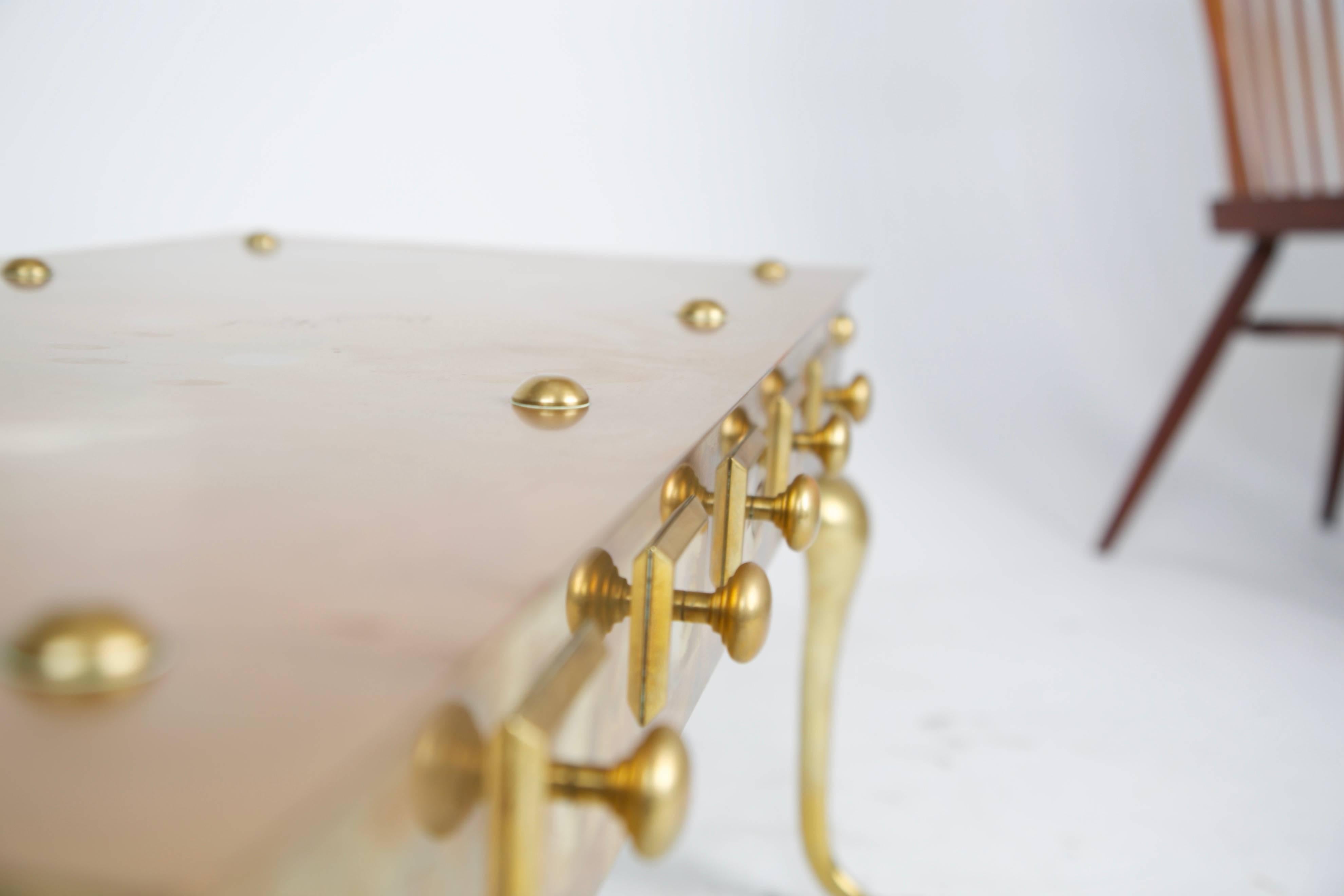 English Heavy Solid Brass Footman Bench or Coffee Table, circa 1890 13