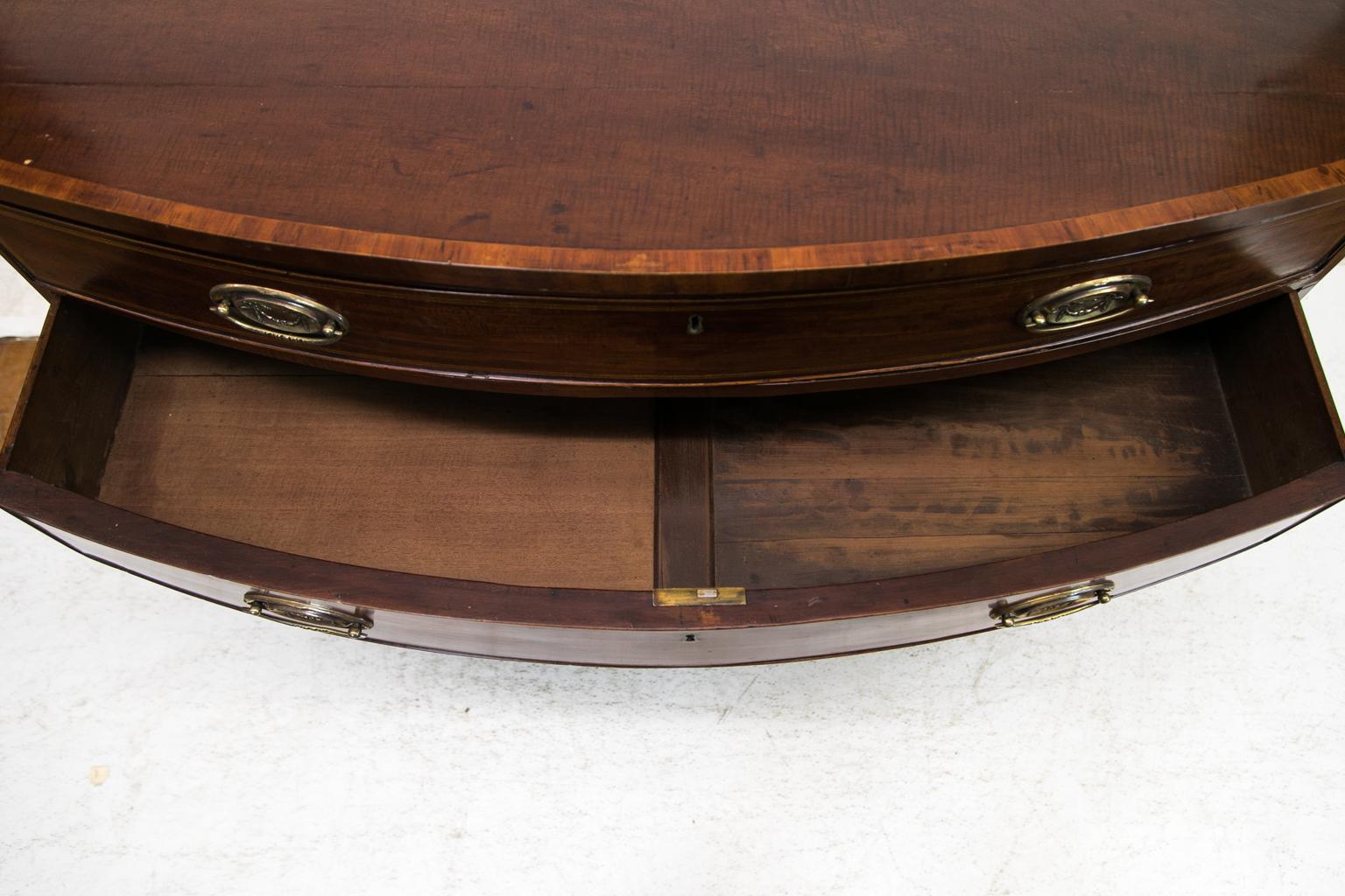 Late 18th Century English Hepplewhite Bow Front Chest