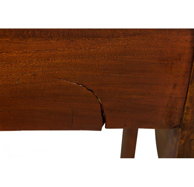 Sillón inglés Hepplewhite Elm Wood Leather Seat Commode en Bueno estado para la venta en Queens, NY
