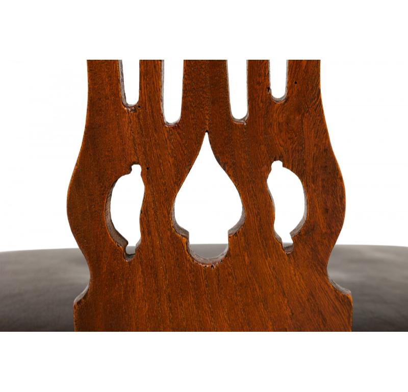 Sillón inglés Hepplewhite Elm Wood Leather Seat Commode siglo XVIII y antes en venta