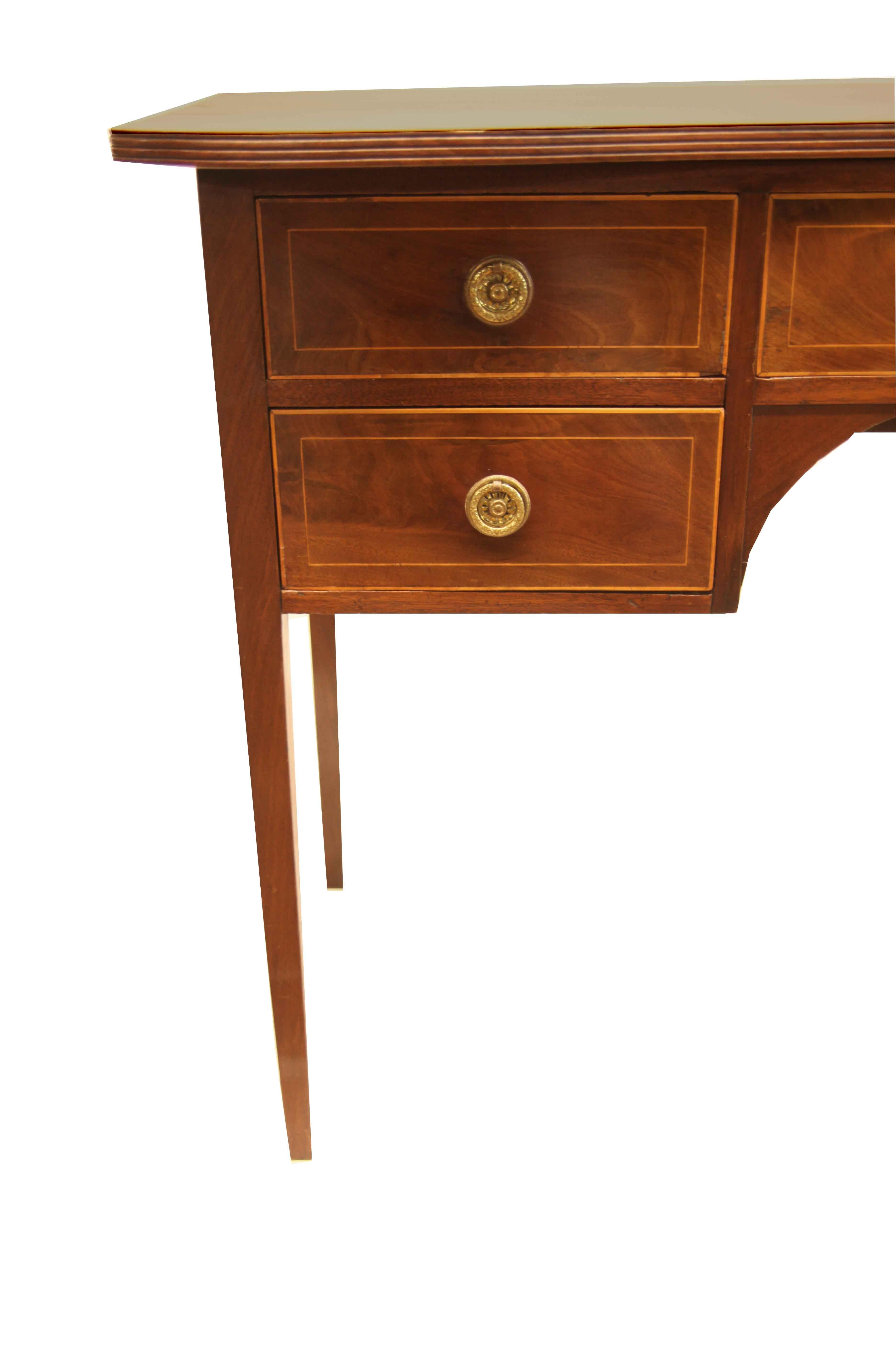 Brass English Hepplewhite Inlaid Sideboard For Sale