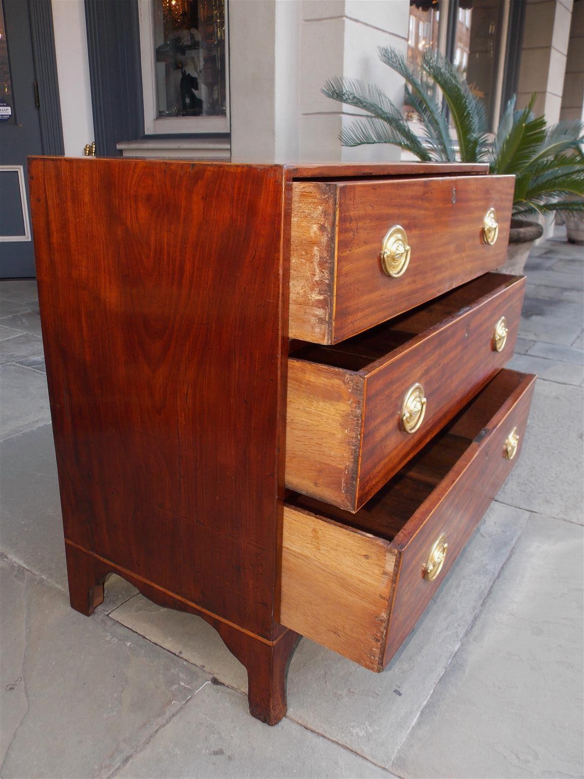 English Hepplewhite Mahogany Diminutive Inlaid Chest of Drawers, Circa 1780 For Sale 2