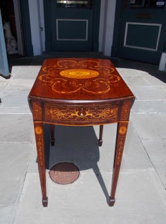 English Hepplewhite Mahogany Satinwood Inlaid One-Drawer Pembroke Table, C. 1760