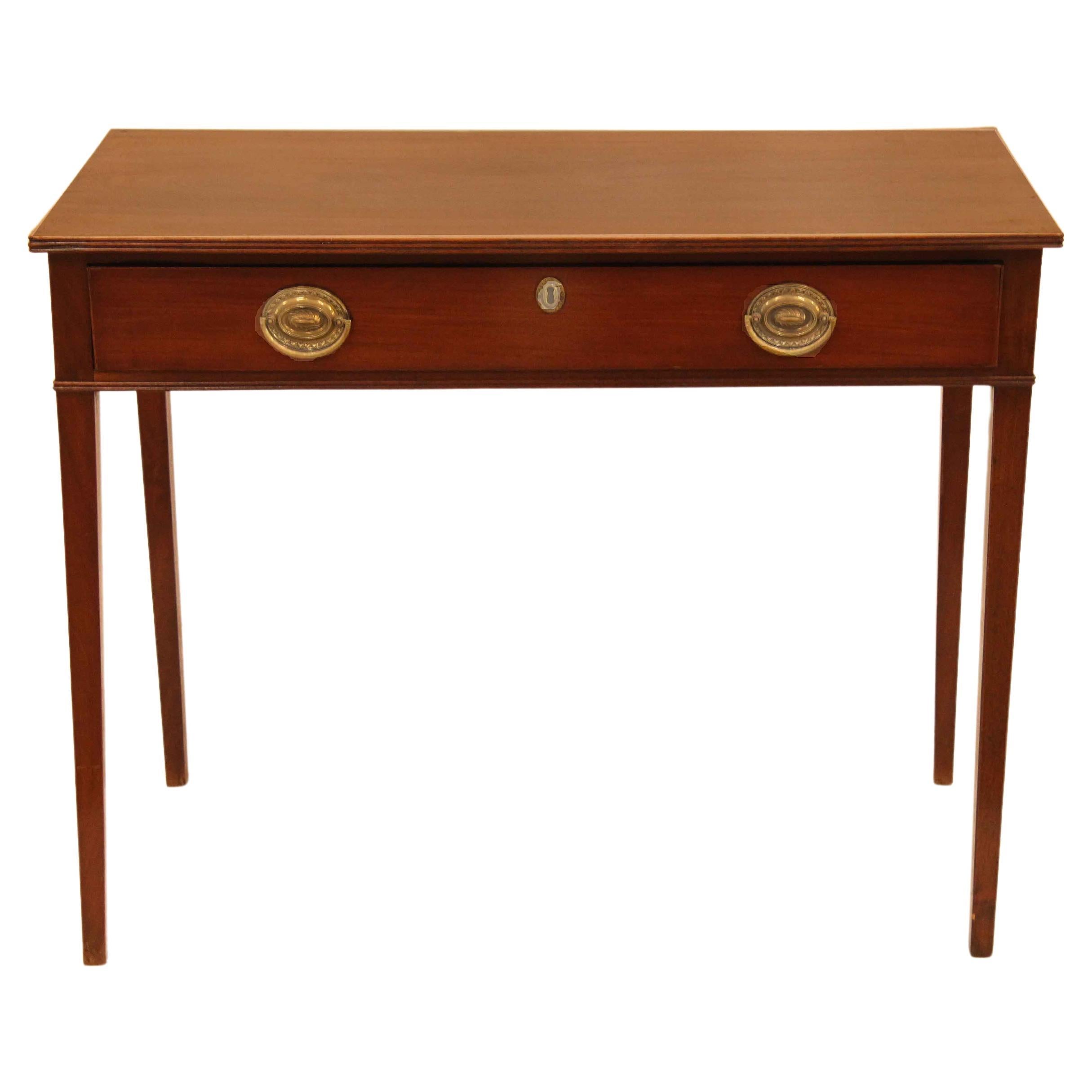 English Hepplewhite Mahogany Three Drawer Writing Table. Circa 1790 For Sale at 1stDibs